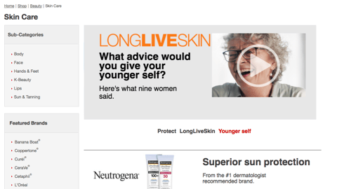 CVS 'Long Live Skin' Web Page